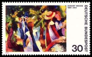 640px-DBP_1974_816_August_Macke,_Mädchen_unter_Bäumen
