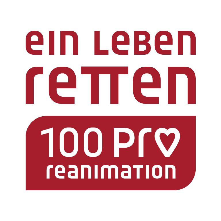 Logo Ein Leben retten, rote Schrift auf weißem Grund