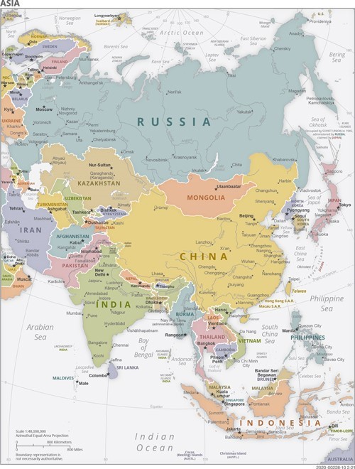 Karte, Politisches Asien